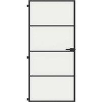 Berkfield Home Interior Door Slim Black 93x201.5 cm Tempered Glass & Aluminium