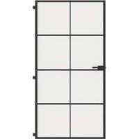Berkfield Home Interior Door Slim Black 102.5x201.5 cm Tempered Glass & Aluminium