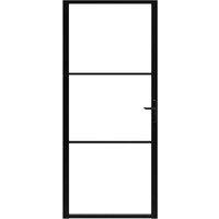 Berkfield Home Interior Door ESG Glass & Aluminium 102.5x201.5 cm Black