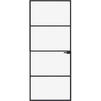 Berkfield Home Interior Door Black 83x201.5 cm Tempered Glass&Aluminium