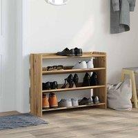 Berkfield Home Shoe Rack Artisan Oak 80x25x62 cm Engineered Wood in Brown | Size: 80 x 25 x 62 cm