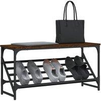 Berkfield Home Shoe Rack Brown Oak 90x30x45 cm Engineered Wood | Size: 90 x 30 x 45 cm