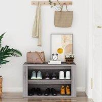 Berkfield Home Shoe Rack Grey Sonoma 75x35x45 cm Engineered Wood | Size: 75 x 35 x 45 cm