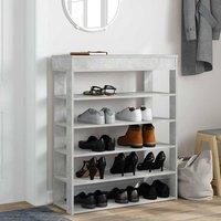 Berkfield Home Shoe Rack Concrete Oak 80x30x98 cm Engineered Wood in Grey | Size: 80 x 30 x 98 cm