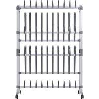 Berkfield Home Shoe Rack with Wheels Silver 89x27x120 cm | Size: 89 x 27 x 120 cm