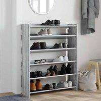 Berkfield Home Shoe Rack Grey Sonoma 80x25x100 cm Engineered Wood | Size: 80 x 25 x 100 cm