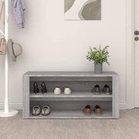 Berkfield Home Shoe Rack Grey Sonoma 100x35x45 cm Engineered Wood | Size: 100 x 35 x 45 cm
