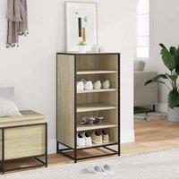 Berkfield Home Shoe Rack Sonoma Oak 48x38x97.5 cm Engineered Wood in Light Oak