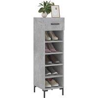 Berkfield Home Shoe Cabinet Concrete Grey 30x35x105 cm Engineered Wood | Size: 30 x 35 x 105 cm