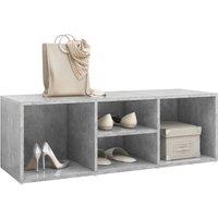 Berkfield Home Shoe Storage Bench Concrete Grey 105x35x35 cm Engineered Wood | Size: 105 x 35 x 35 cm