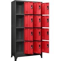 Berkfield Home Locker Cabinet Anthracite & Red 90x45x180 cm Steel in Charcoal | Size: 90 x 45 x 180 cm