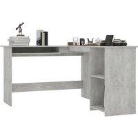 Berkfield Home L-Shaped Corner Desk Concrete Grey 120x140x75 cm Engineered Wood | Size: 120 x 140 x 75 cm