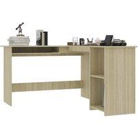 Berkfield Home L-Shaped Corner Desk Sonoma Oak 120x140x75 cm Engineered Wood in Light Tan | Size: 120 x 140 x 75 cm