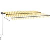 Berkfield Home Manual Retractable Awning 400x350 cm Yellow & White