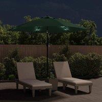 Berkfield Home LED Cantilever Umbrella 3 m Green