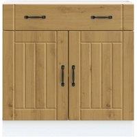 Berkfield Home Kitchen Base Cabinet Lucca Artisan Oak Engineered Wood in Brown
