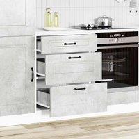 Berkfield Home Kitchen Base Cabinet Kalmar Concrete Grey Engineered Wood