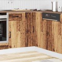 Berkfield Home Kitchen Corner Base Cabinet Kalmar Old Wood Engineered Wood in Brown