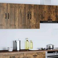 Berkfield Home Kitchen Wall Cabinet Kalmar Smoked Oak Engineered Wood in Brown