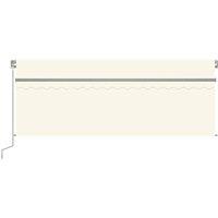 Berkfield Home Manual Retractable Awning with Blind&LED 4x3m Cream