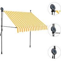 Berkfield Home Manual Retractable Awning with LED 150 cm White & Orange