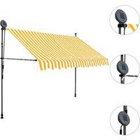 Berkfield Home Manual Retractable Awning with LED 300 cm White & Orange