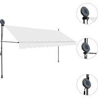 Berkfield Home Manual Retractable Awning with LED 350 cm Cream