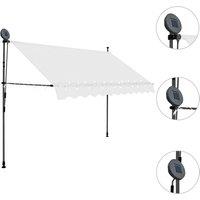 Berkfield Home Manual Retractable Awning with LED 300 cm Cream
