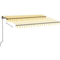 Berkfield Home Manual Retractable Awning with LED 350x250 cm Yellow & White
