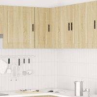 Berkfield Home Kitchen Wall Corner Cabinet Porto Sonoma Oak Engineered Wood in Light Tan