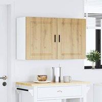Berkfield Home Kitchen Wall Cabinets 2 pcs Porto Artisan Oak Engineered Wood in Brown