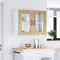 Berkfield Home with Shelf Wall-mounted Other with Storage with Door 7 pcs Black in Brown