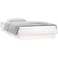 Berkfield Home LED Bed Frame without Mattress White Single Solid Wood