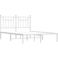Berkfield Home Metal Bed Frame with Headboard White 140x190 cm