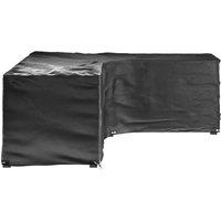 Berkfield Home L-Shaped Garden Furniture Covers 2 pcs 16 Eyelets 260x210x80 cm in Black | Size: 260 x 210 x 80 cm