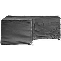 Berkfield Home L-Shaped Garden Furniture Covers 2 pcs 12 Eyelets 185x185x70 cm in Black | Size: 185 x 185 x 70 cm