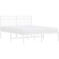 Berkfield Home Metal Bed Frame with Headboard White 140x200 cm