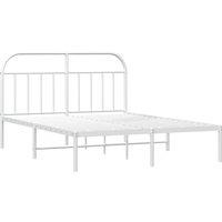 Berkfield Home Metal Bed Frame with Headboard White 183x213 cm