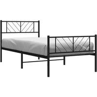 Berkfield Home Metal Bed Frame with Headboard & Footboard Black 100x200 cm