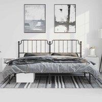 Berkfield Home Metal Bed Frame with Headboard Black 183x213 cm