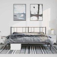 Berkfield Home Metal Bed Frame with Headboard Black 193x203 cm