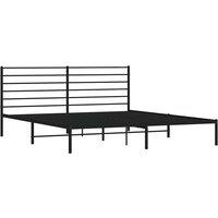 Berkfield Home Metal Bed Frame with Headboard Black 200x200 cm