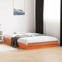 Berkfield Home Senior Bed Frame Wax Brown 150x200 cm King Size Solid Wood Pine | Size: Small Double
