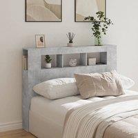 Berkfield Home LED Headboard Concrete Grey 140x18.5x103.5 cm Engineered Wood