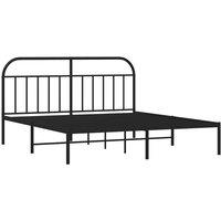 Berkfield Home Metal Bed Frame with Headboard Black 183x213 cm