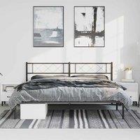 Berkfield Home Metal Bed Frame with Headboard Black 183x213 cm