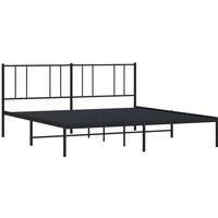 Berkfield Home Metal Bed Frame with Headboard Black 200x200 cm