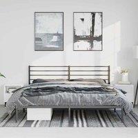 Berkfield Home Metal Bed Frame with Headboard Black 183x213 cm