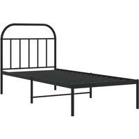 Berkfield Home Metal Bed Frame with Headboard Black 90x200 cm