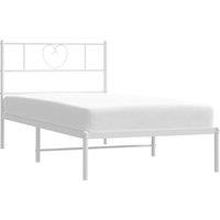 Berkfield Home Metal Bed Frame with Headboard White 100x190 cm